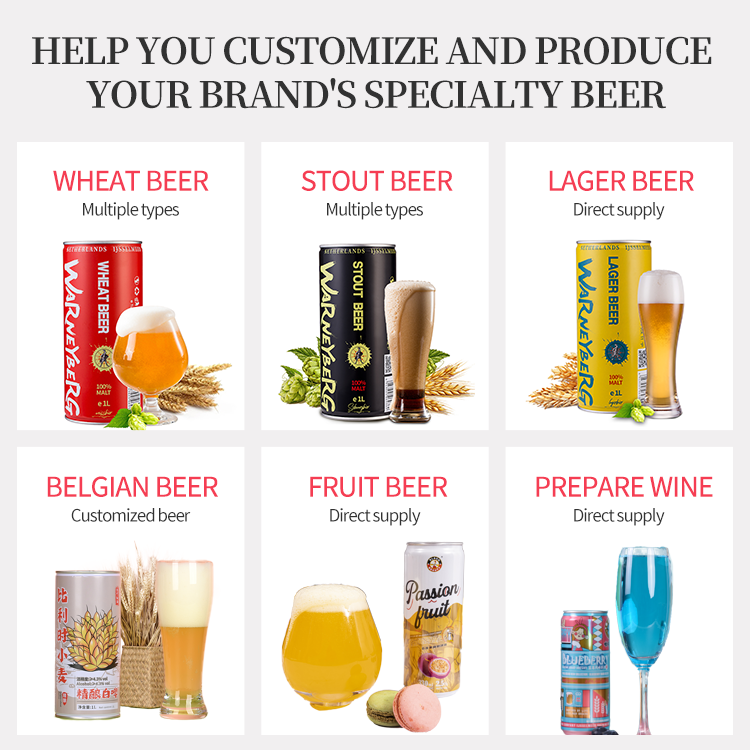 Hot Sale Custom Alcohol Content 330ml 12oz Dark Malt Beer Alcoholic Drink Wheat Stout Beer with OEM Service